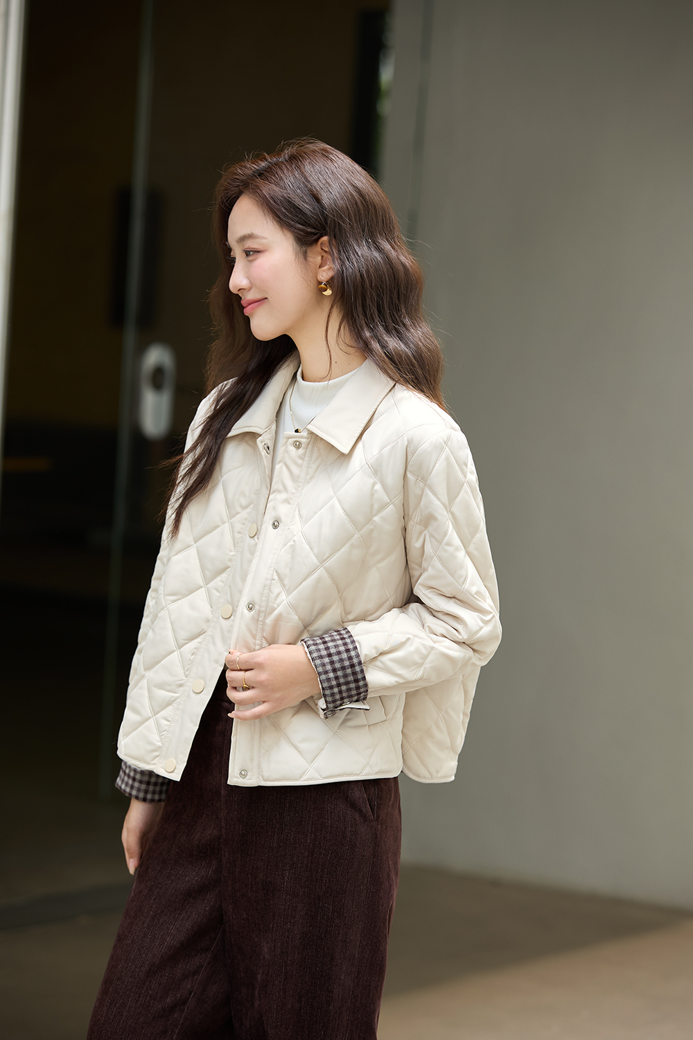 Retro casual quilted cotton jacket-VIMLYSTORE