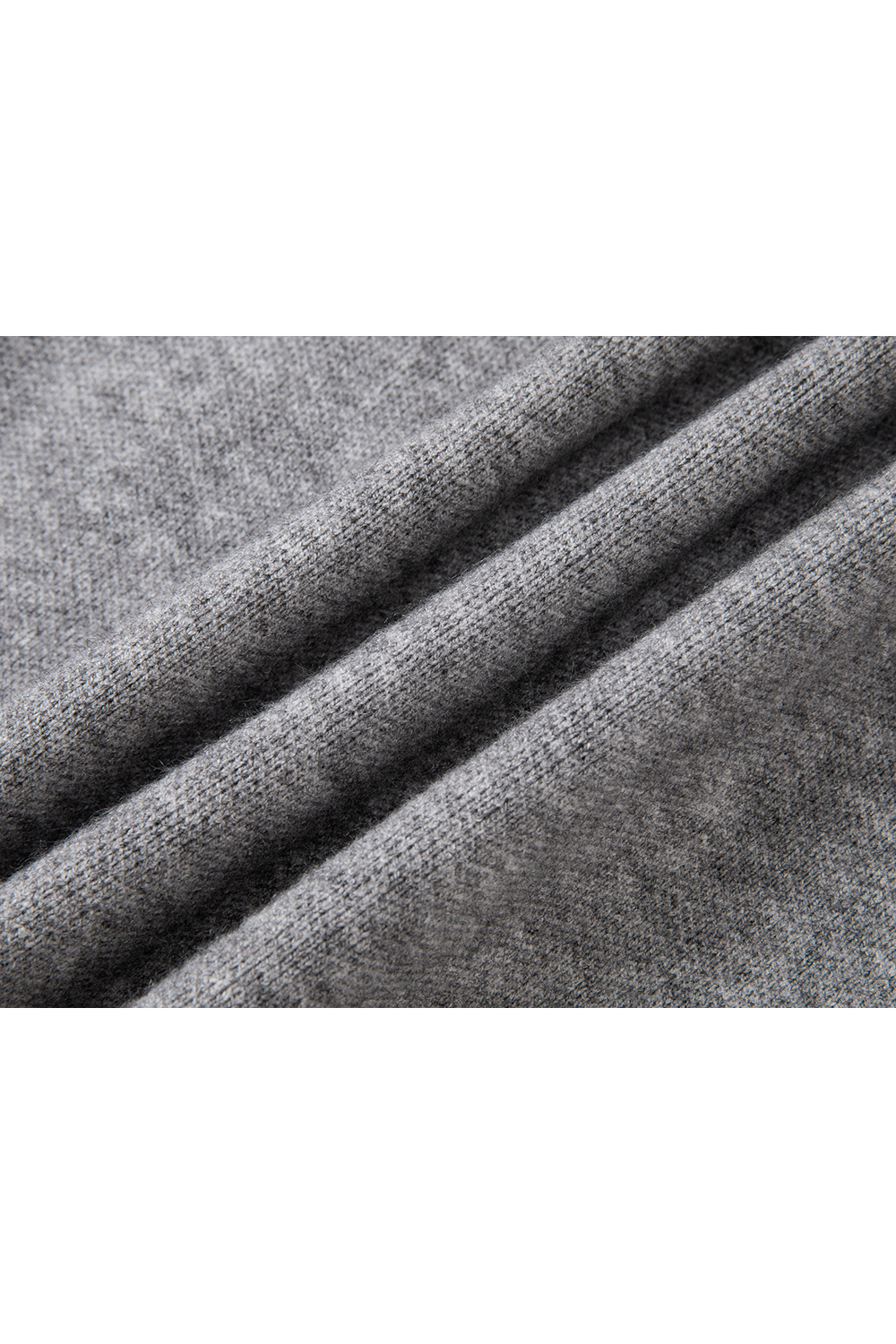 Grey Lace-Trimmed Crewneck Knit Top