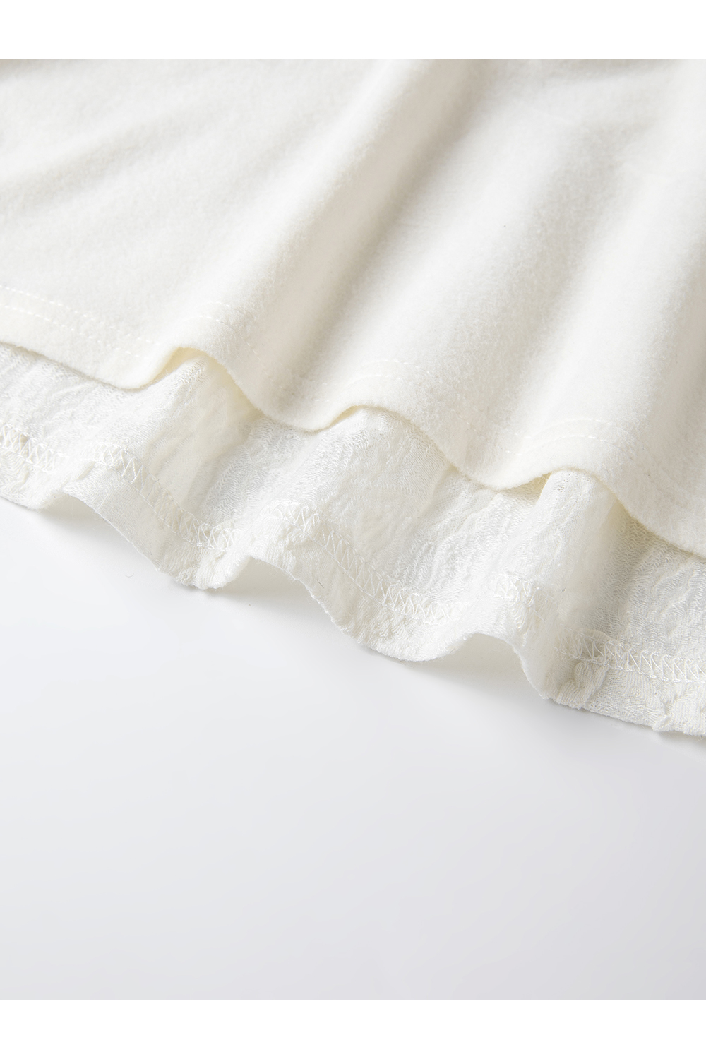 French Brushed Lace Panel Midi Skirt