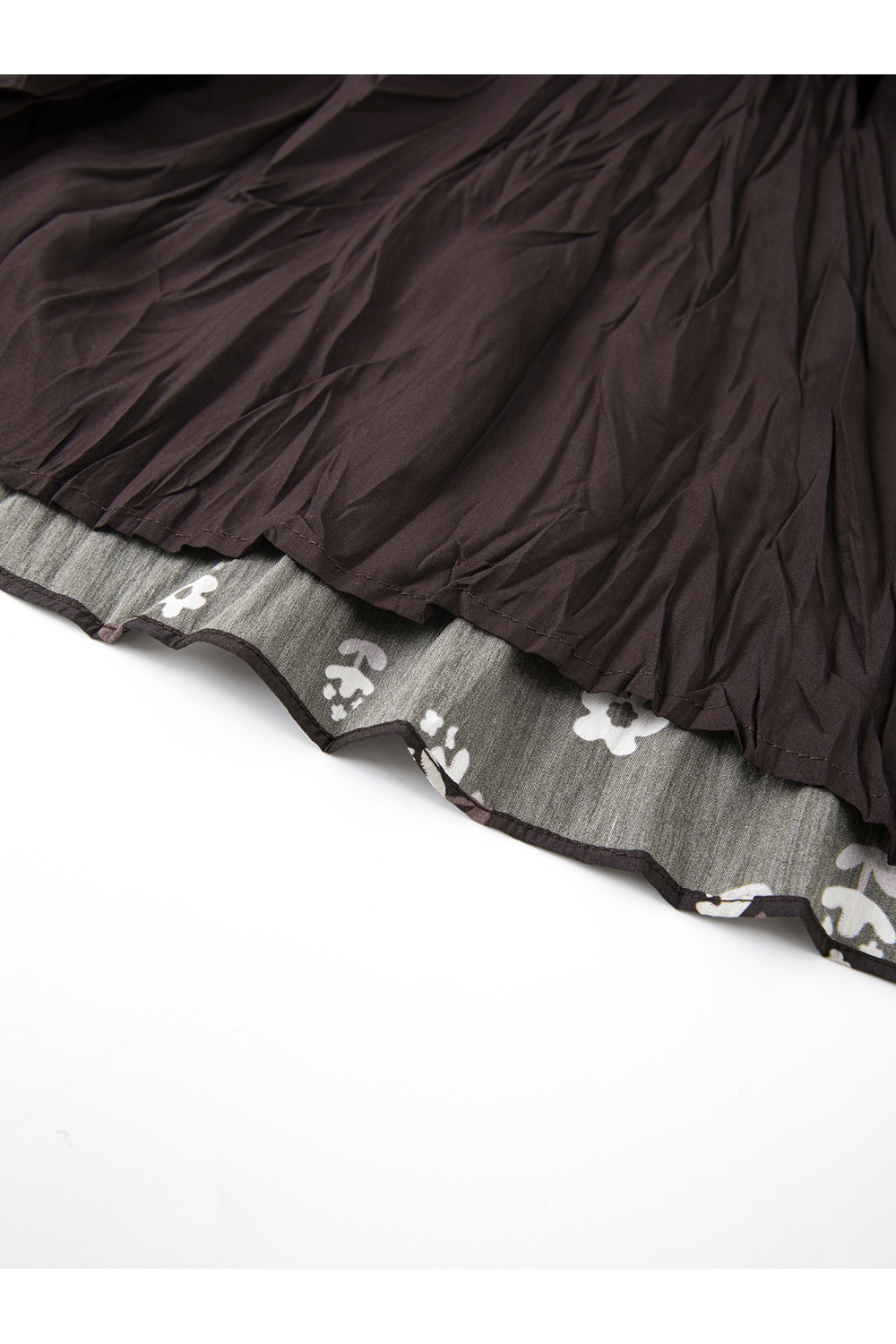 Coffee Floral Print Dress Set