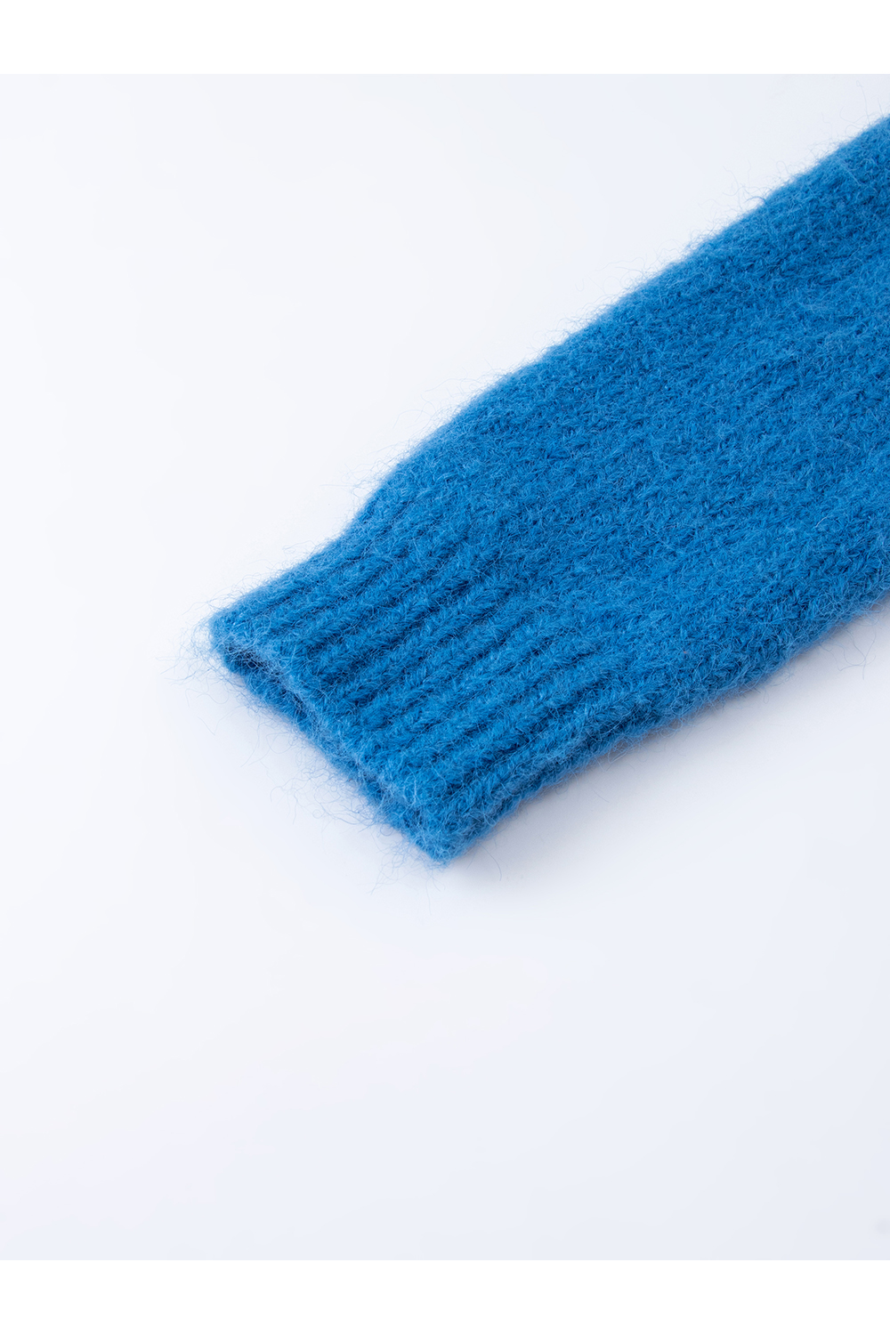 Blue Crew Neck Jacquard Sweater