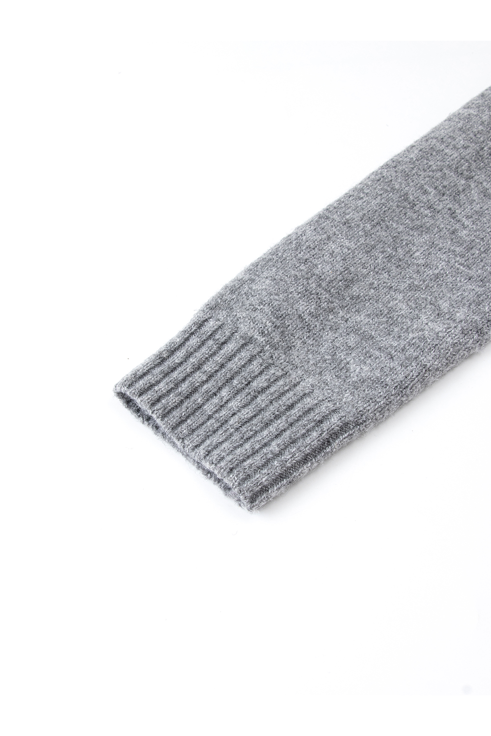 Gray 3D Flower Crew Neck Knitted Cardigan