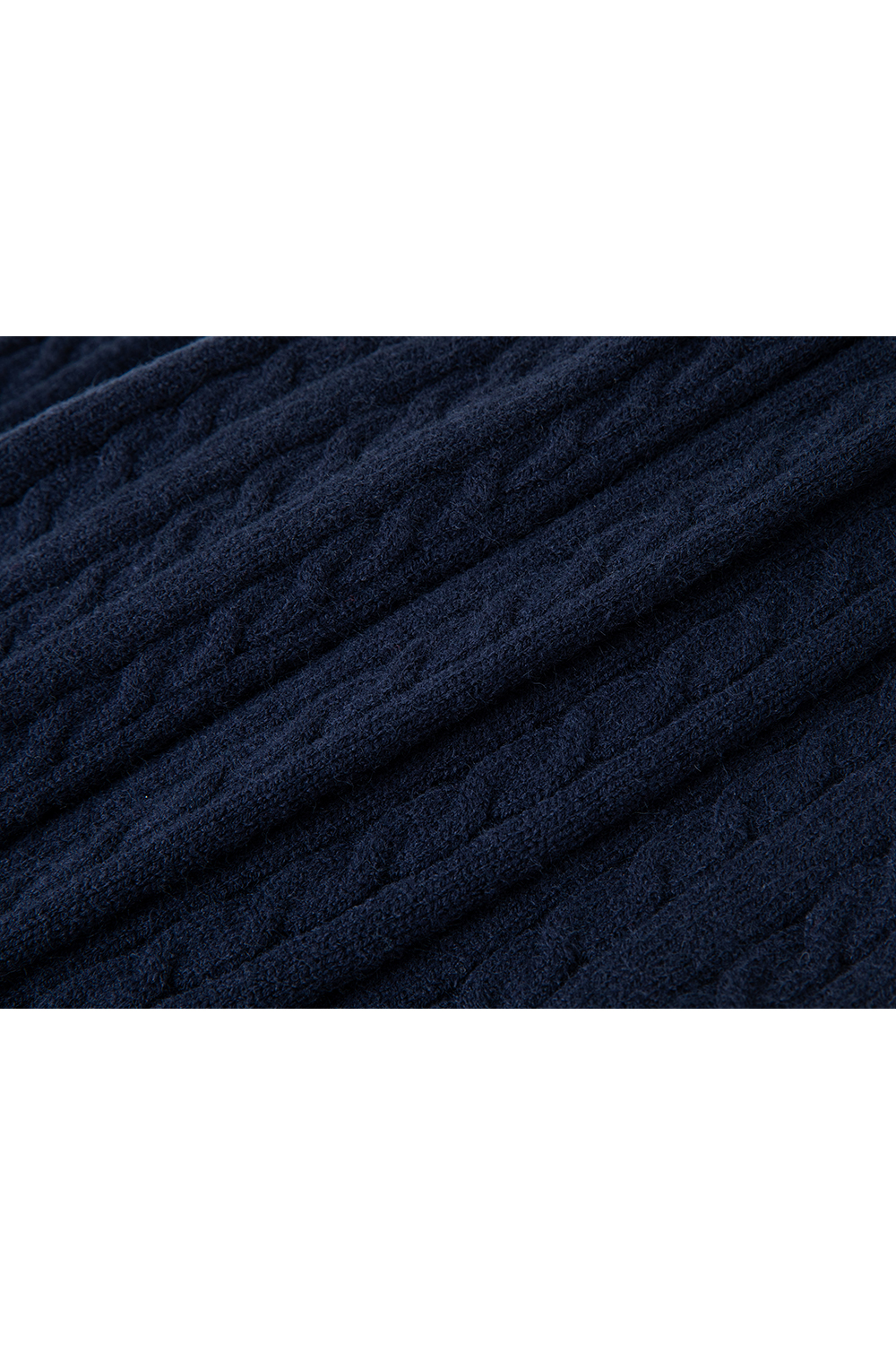 Navy Blue Deer Embroidery Lapel Sweater