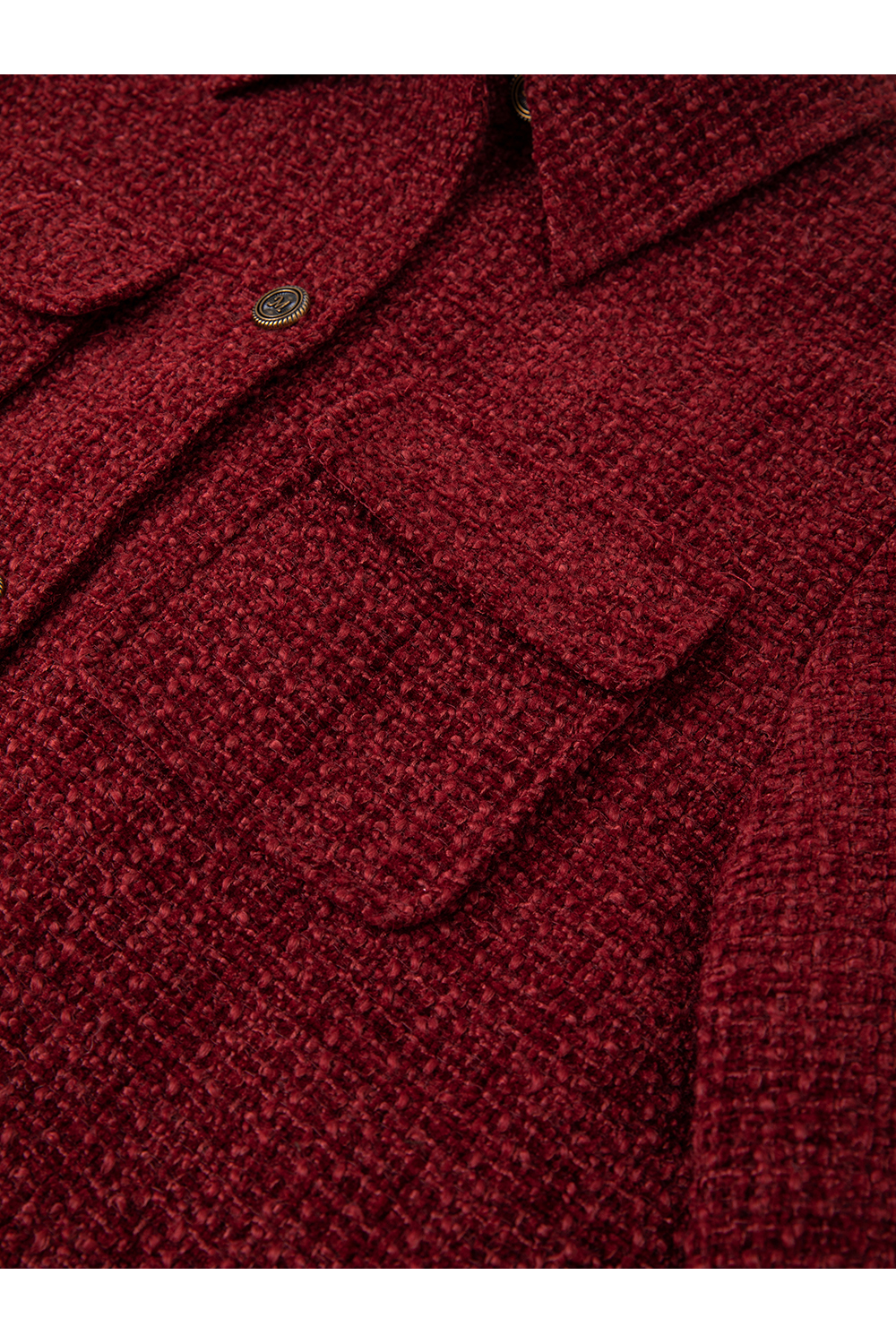 Red Lapel Short Wool Blend Jacket