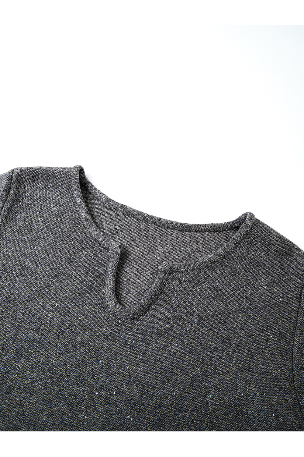 Grey Casual Knitted Suit Set