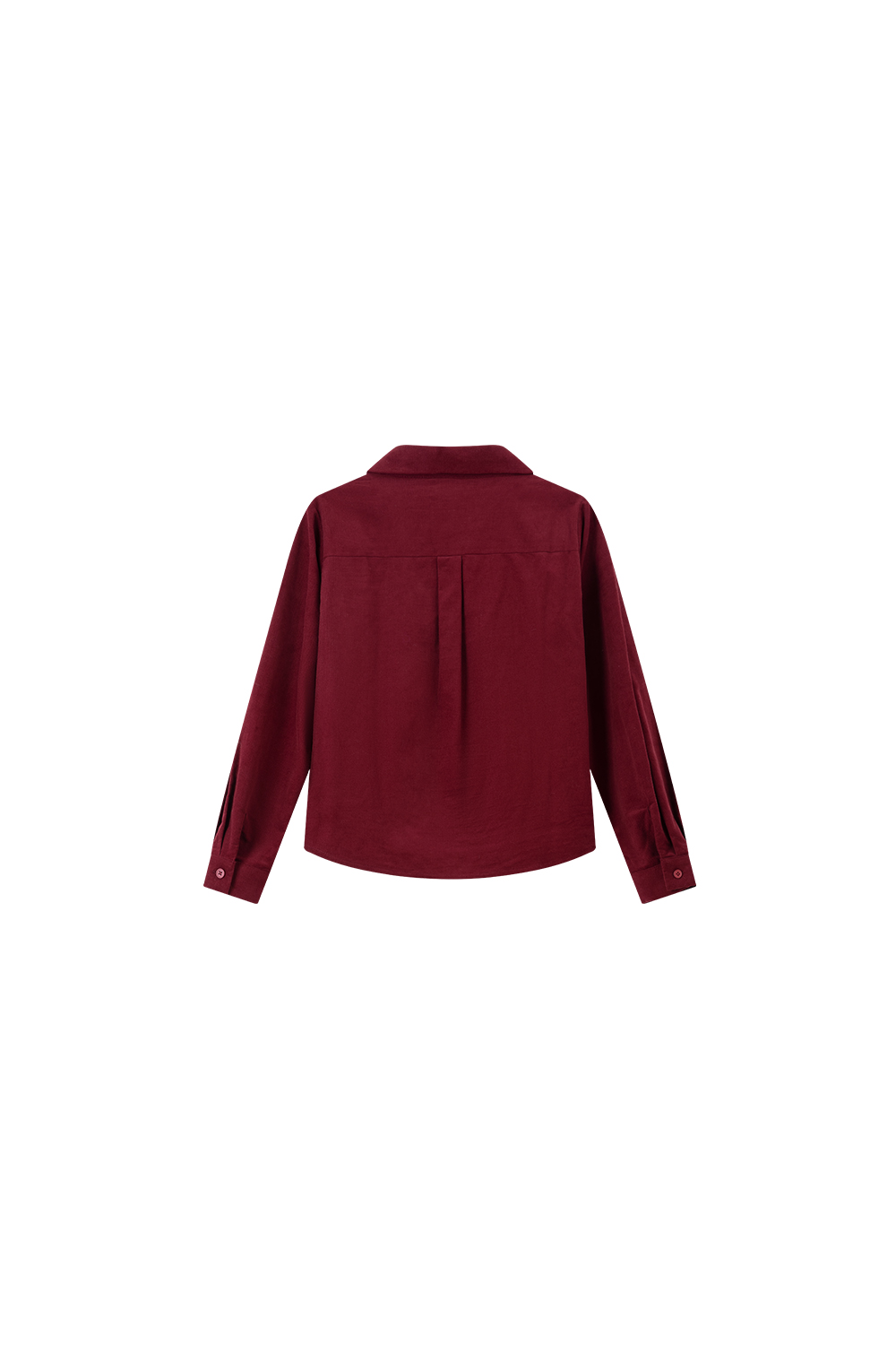 Red-Black French-Style Layered-Look Long-Sleeve Shirt