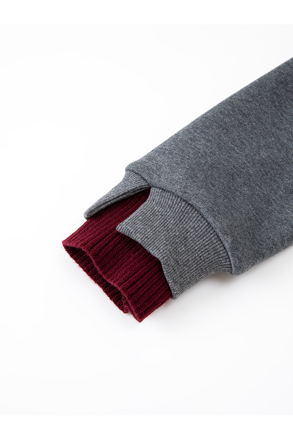 Color-Blocked Layered-Look Turtleneck Hoodie