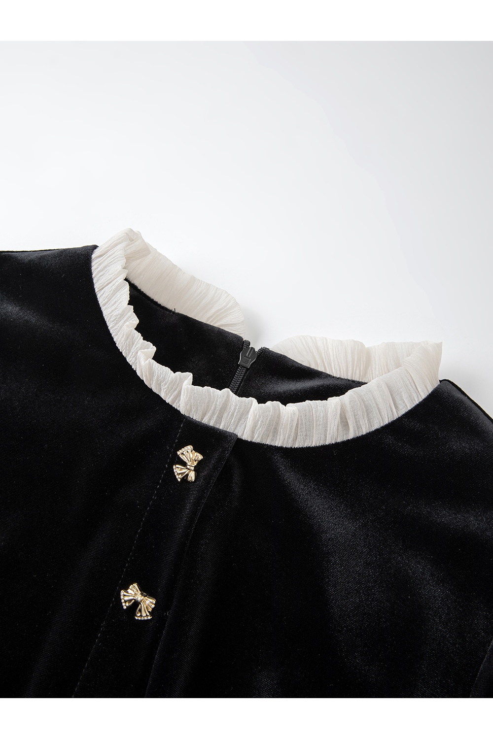 French-Style Velvet A-Line Dress