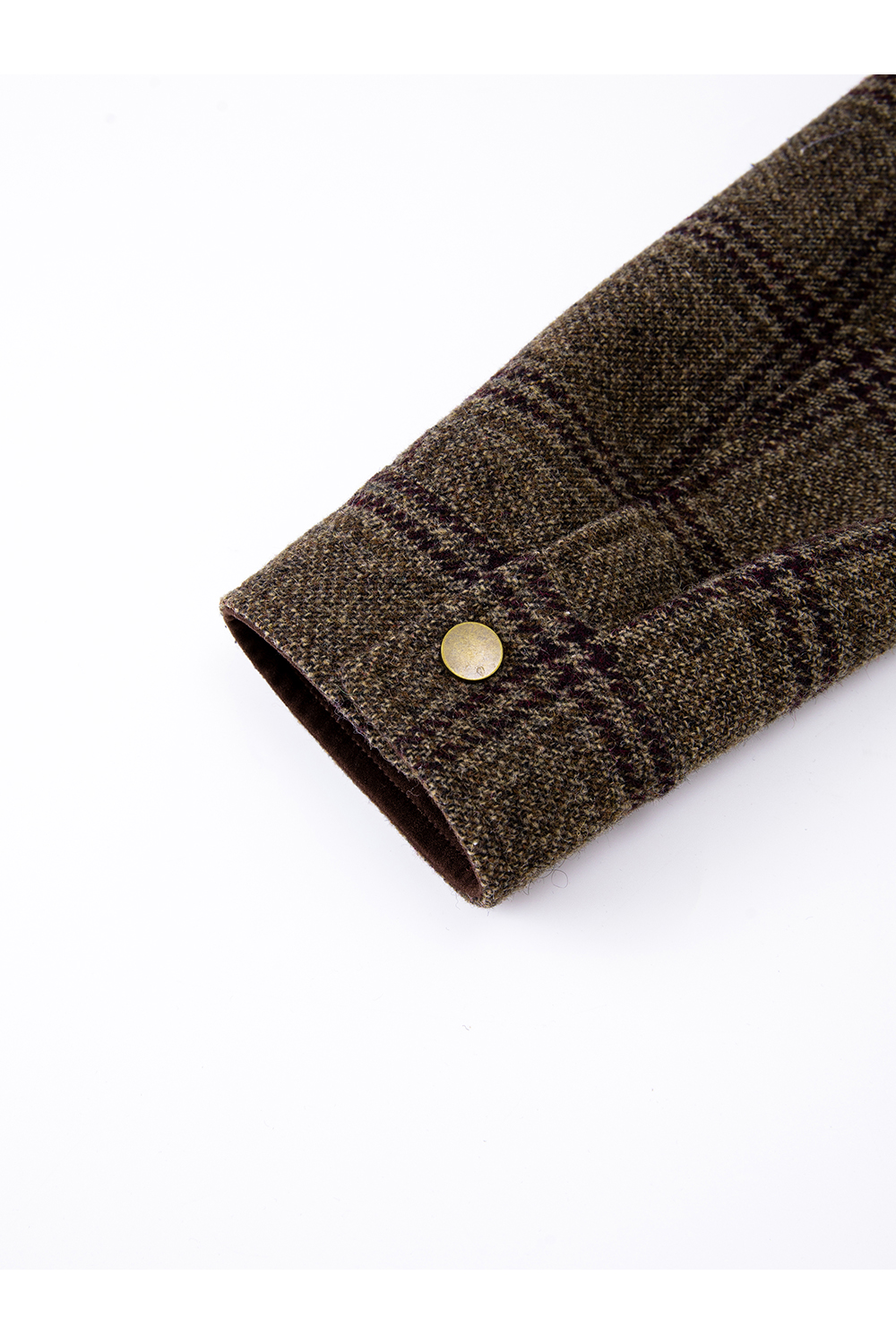 Brown Plaid Collared Short Coat