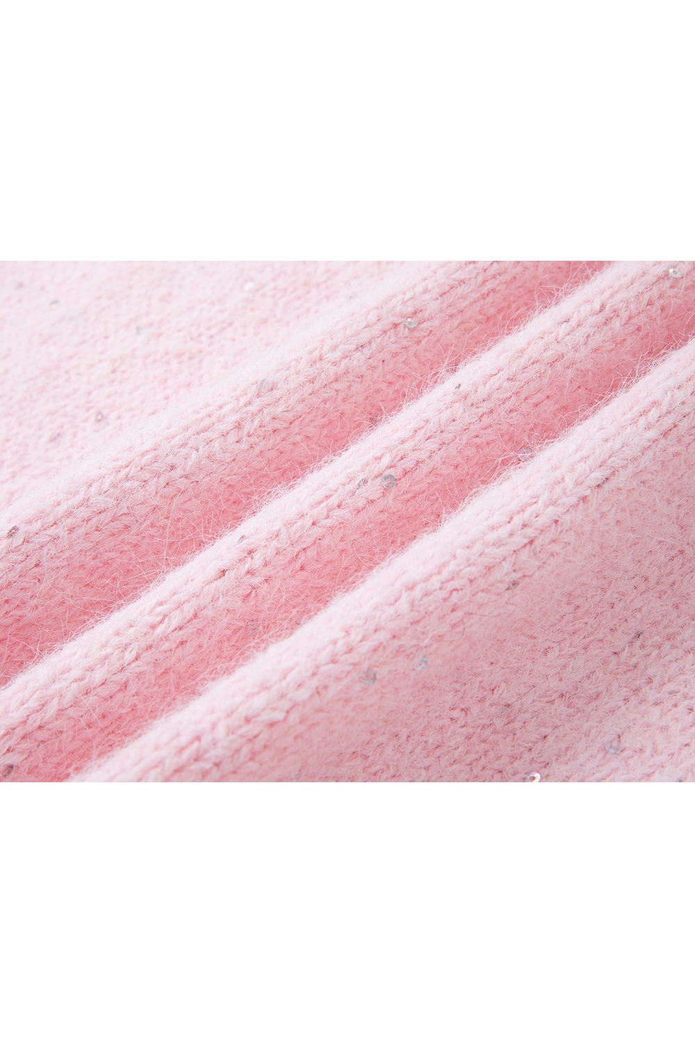 Pink fine - shimmer crew - neck sweater