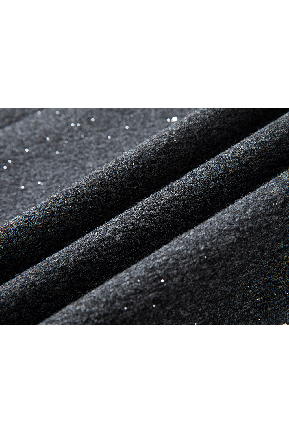 Gray Shimmer Midi Skirt