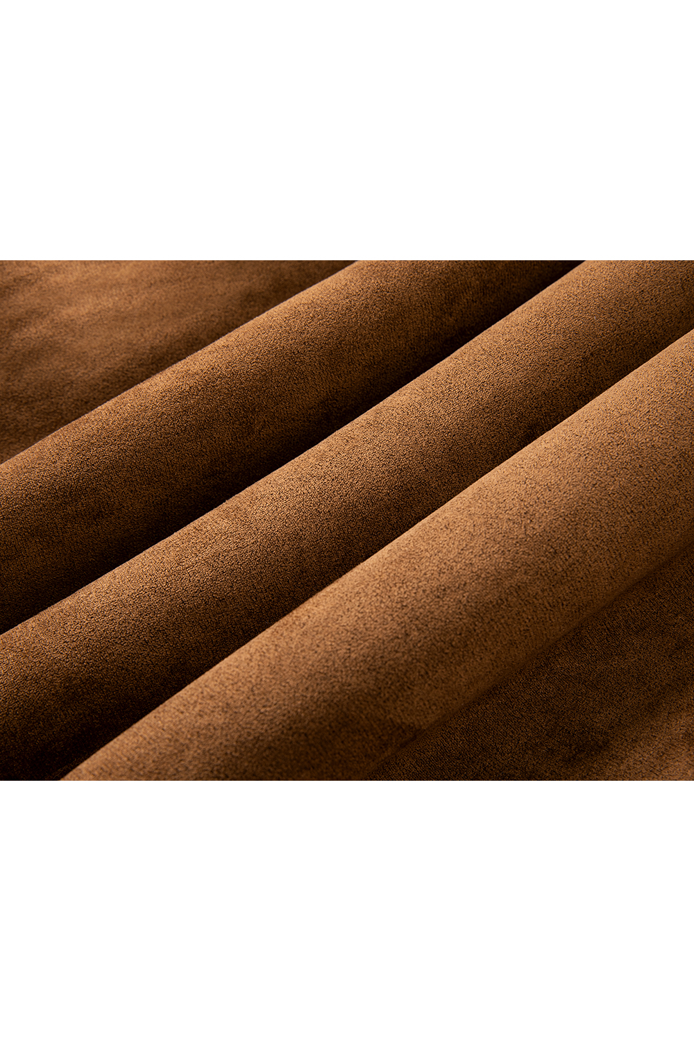 Coffee-colored shearling lapel coat