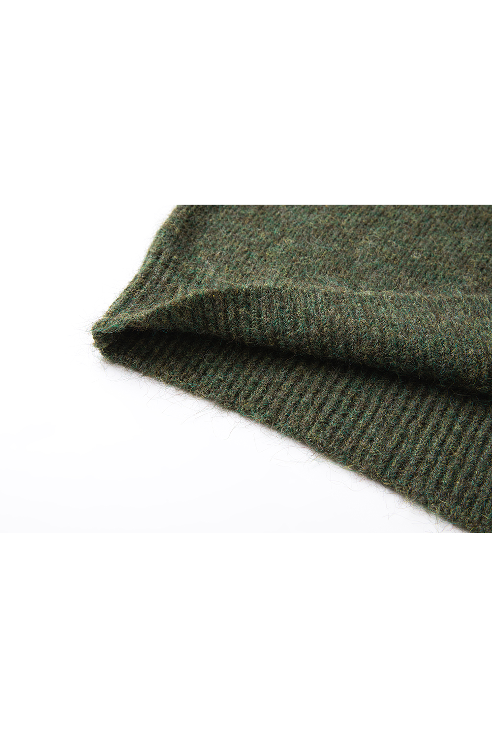 Plush green leisure sweater-VIMLYSTORE