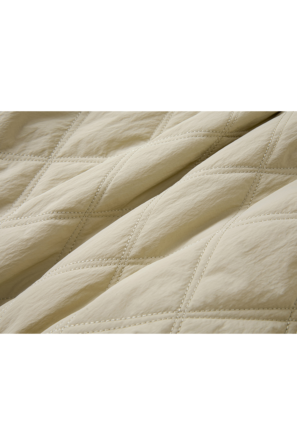 Khaki barn-style lapel cotton-padded jacket