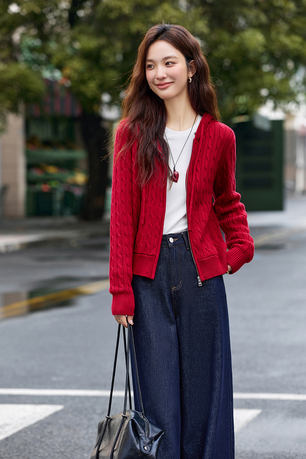 Lazy Style High-End Hooded Cable Knit Cardigan-VIMLYSTORE