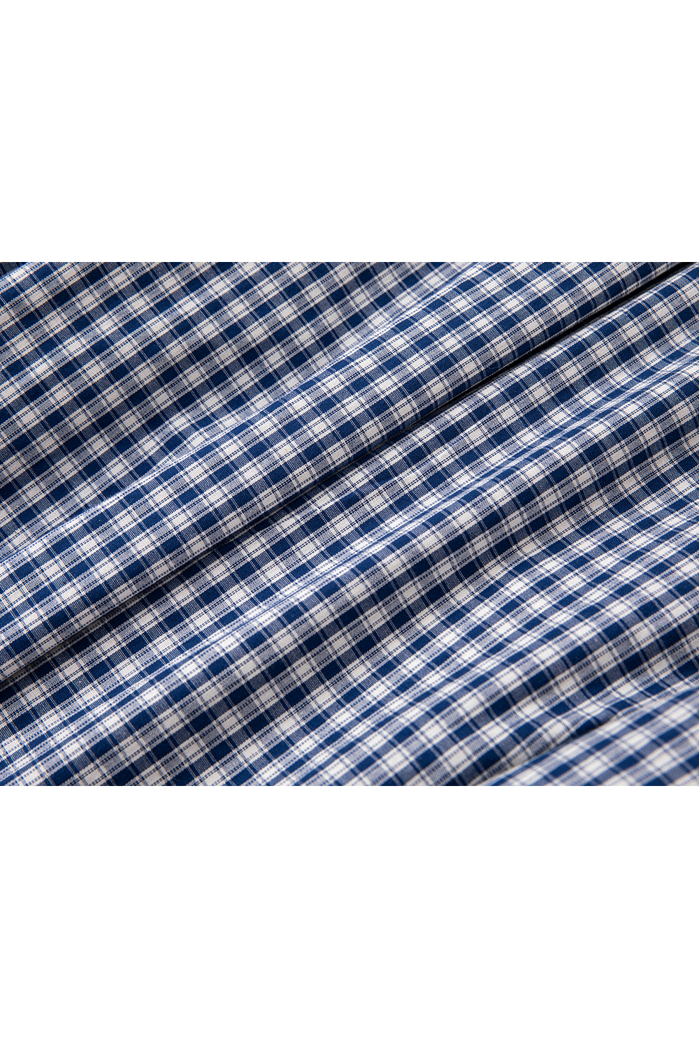 Lapel Tie-Waist Slimming Pure Cotton Long Sleeve Plaid Shirt-VIMLYSTORE