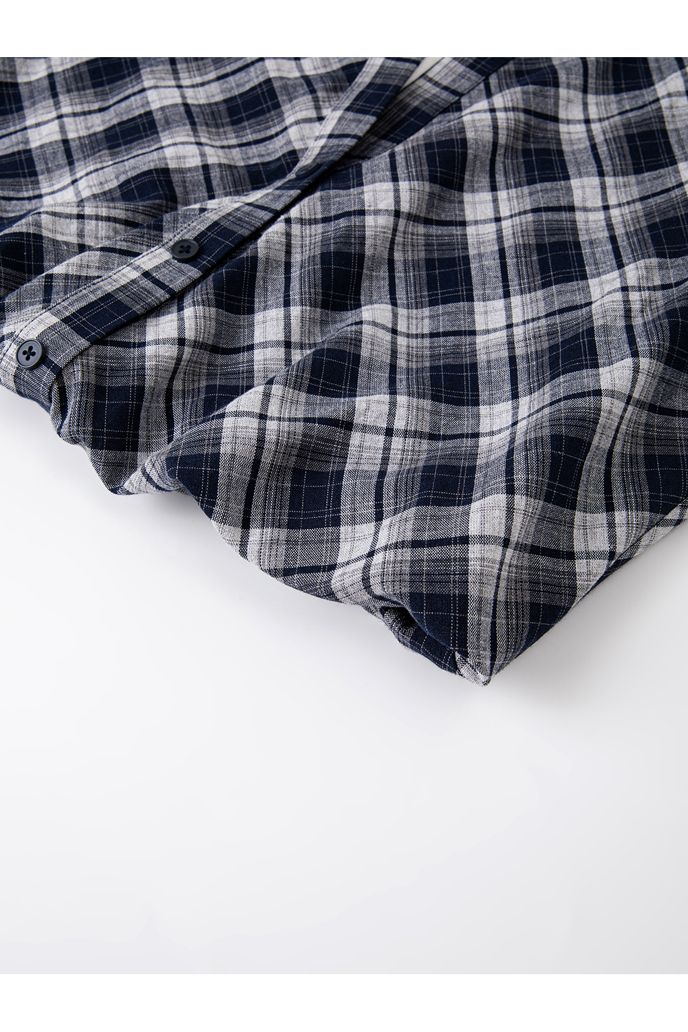 Faux Two-Tone Gingham Shirt in Dusty Blue-VIMLYSTORE