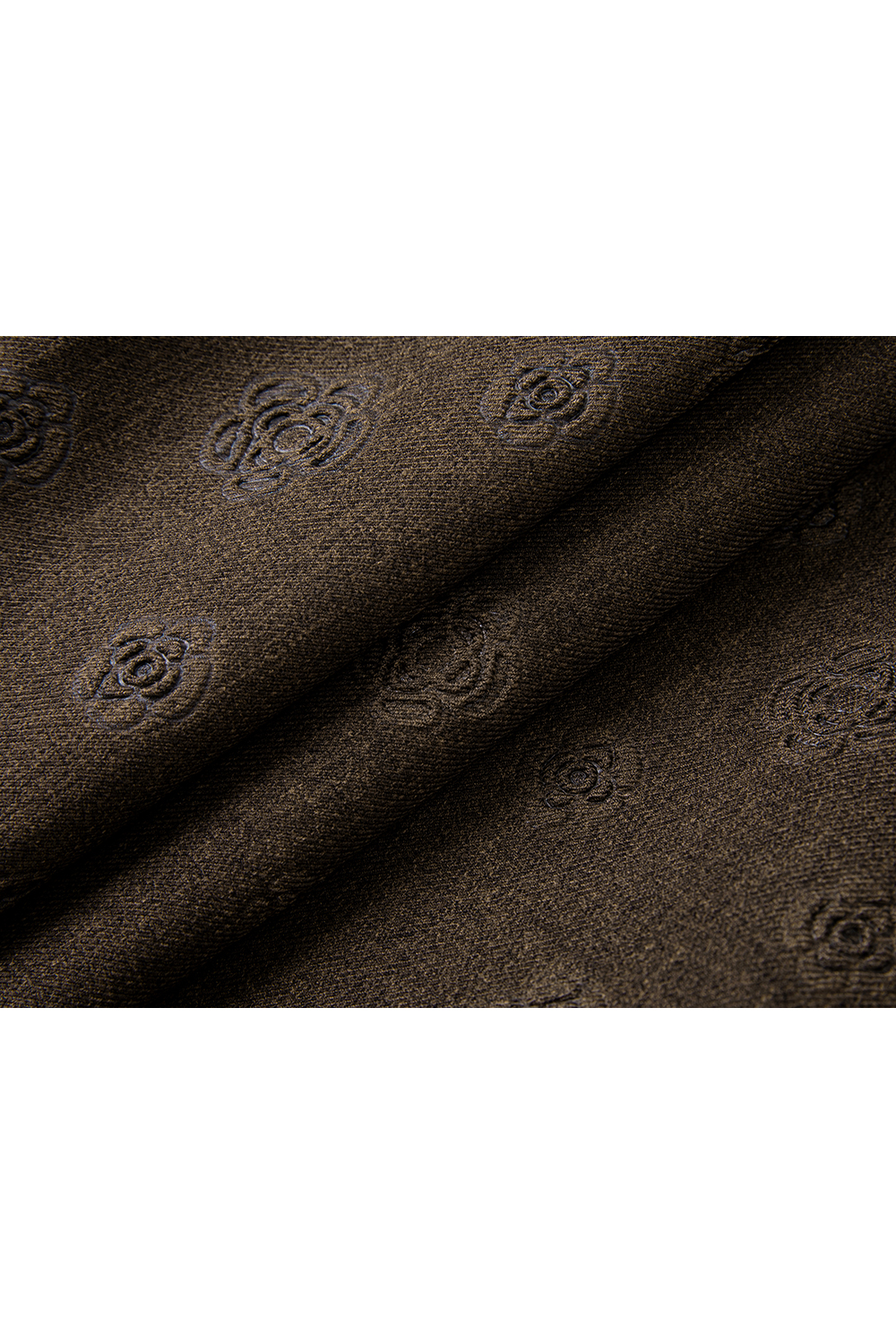 Vintage Shadow Pattern Jacquard Ruffle Collar Round Neck Short Jacket-VIMLYSTORE