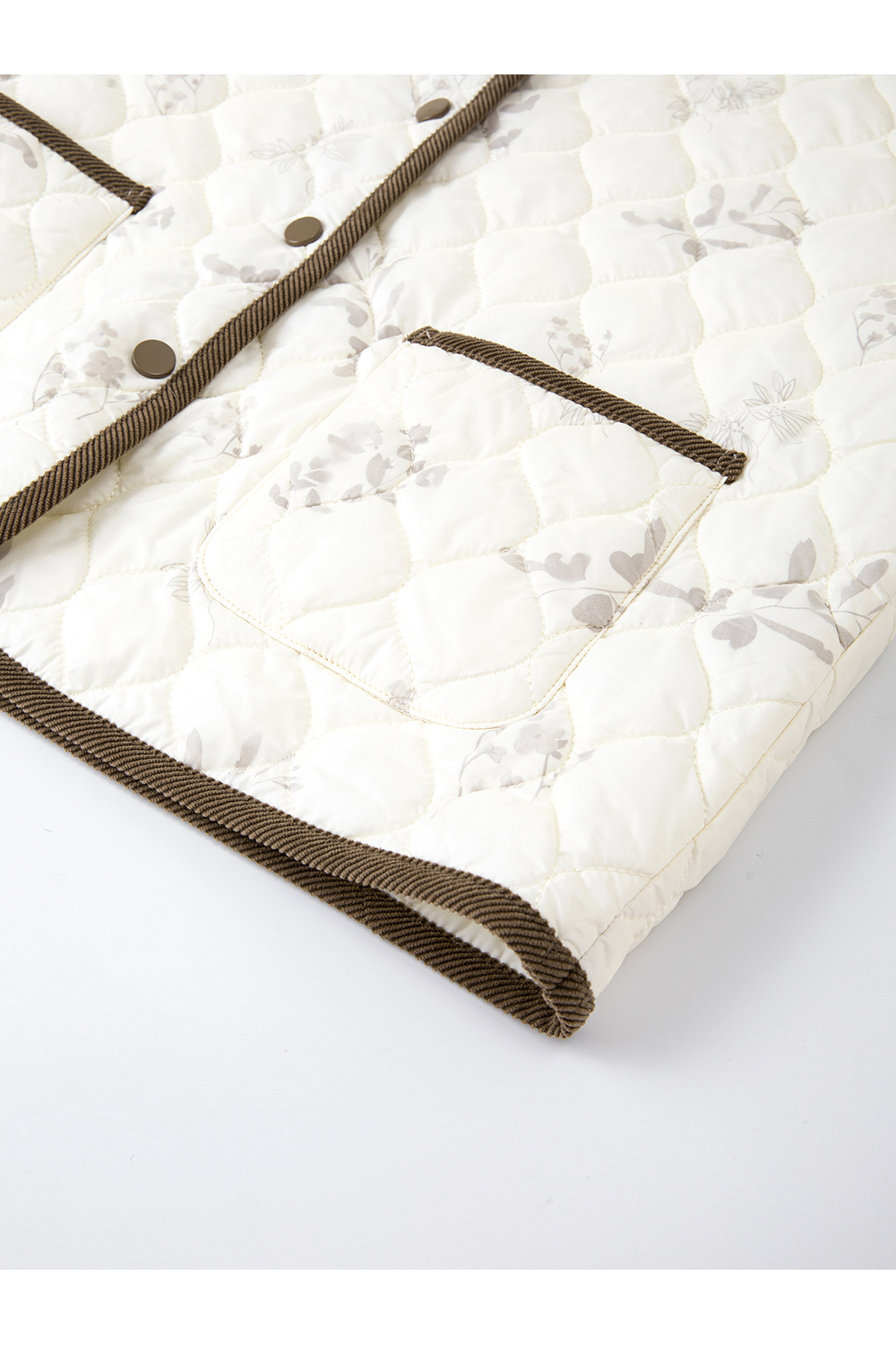 Apricot Printed Short Cotton Padded Jacket