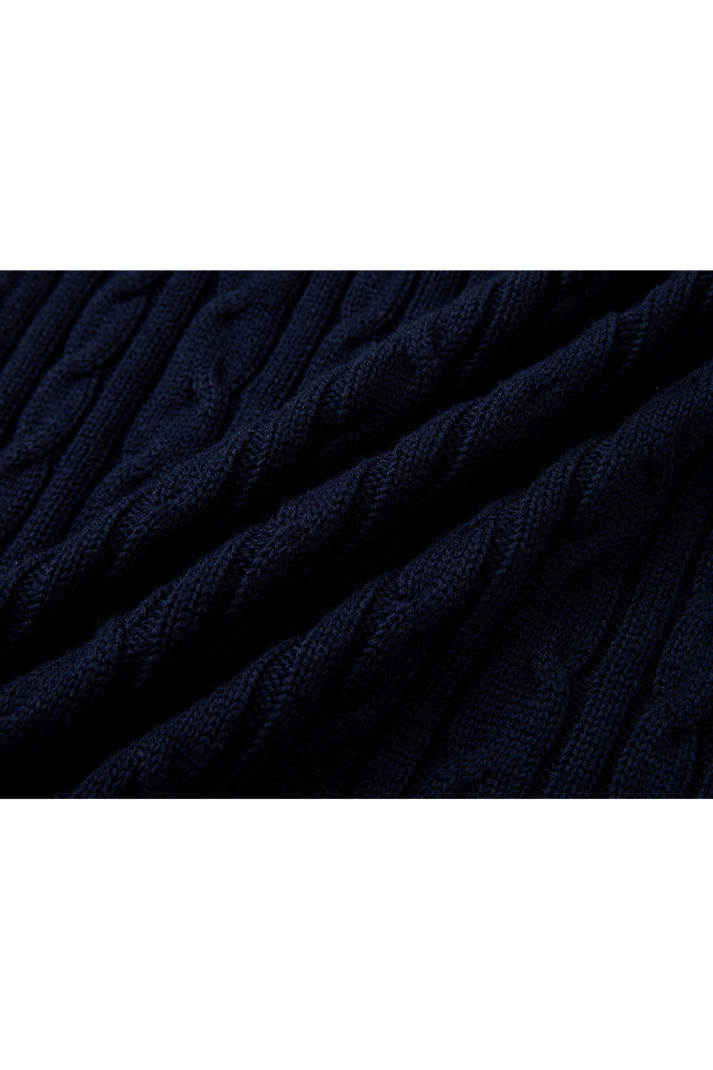 Navy Blue Fake Two-Piece Knitted Cardigan