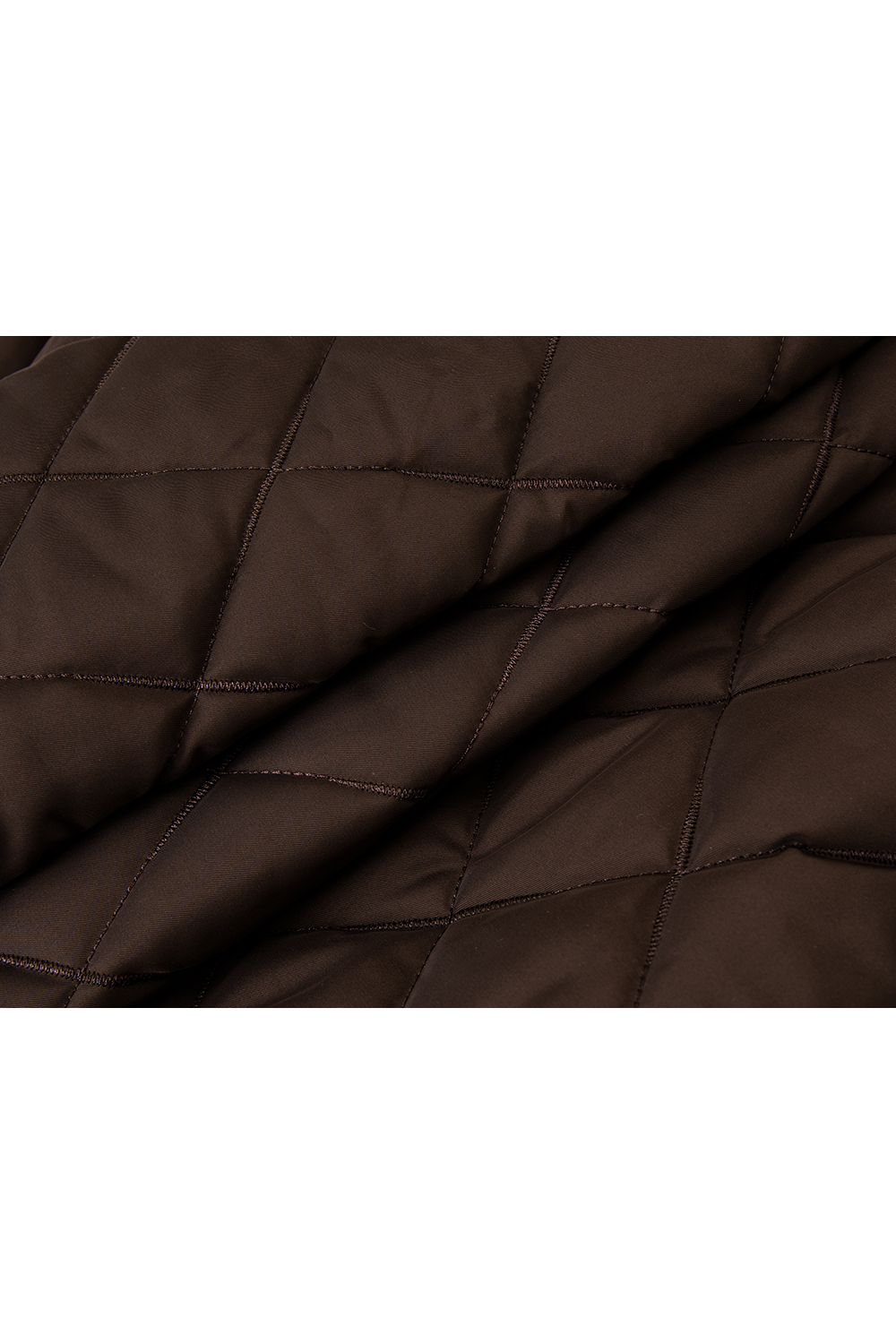 Coffee-Colored Fake Two-Piece Lapel Argyle Cotton Padded Jacket