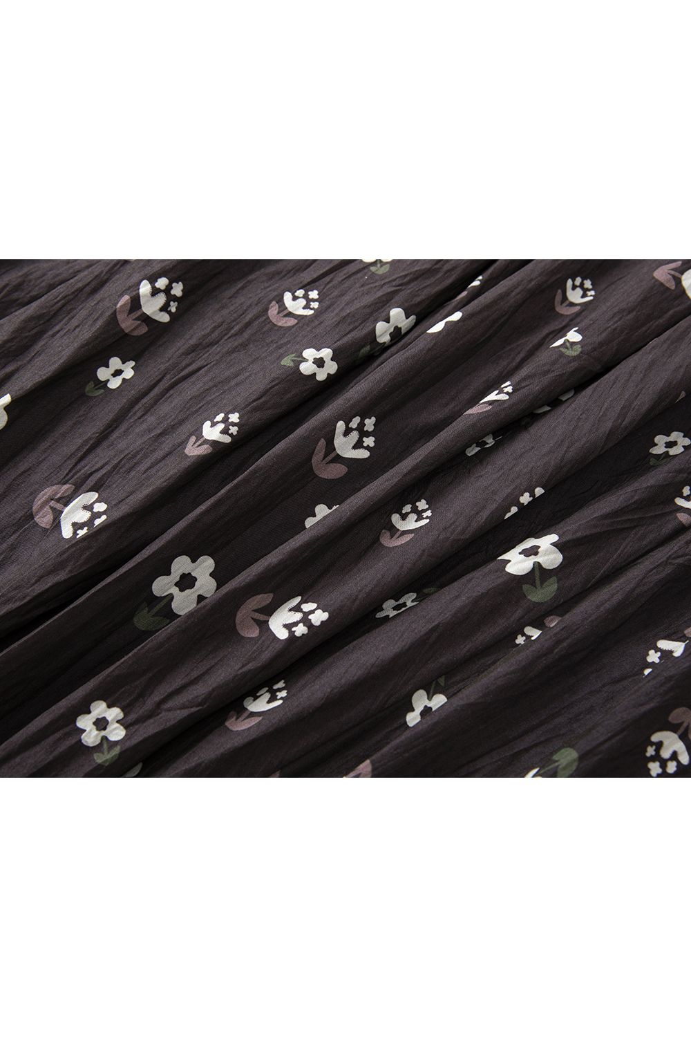 Coffee Floral Print Dress Set