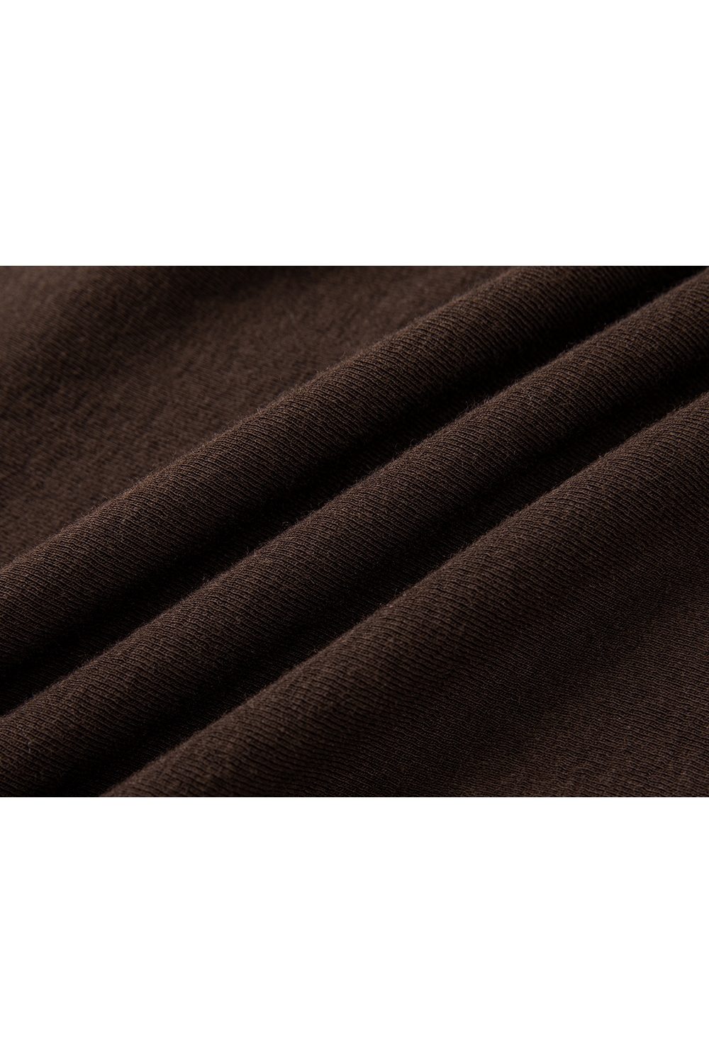 Brown Lace Draped Collar Knitted T-Shirt