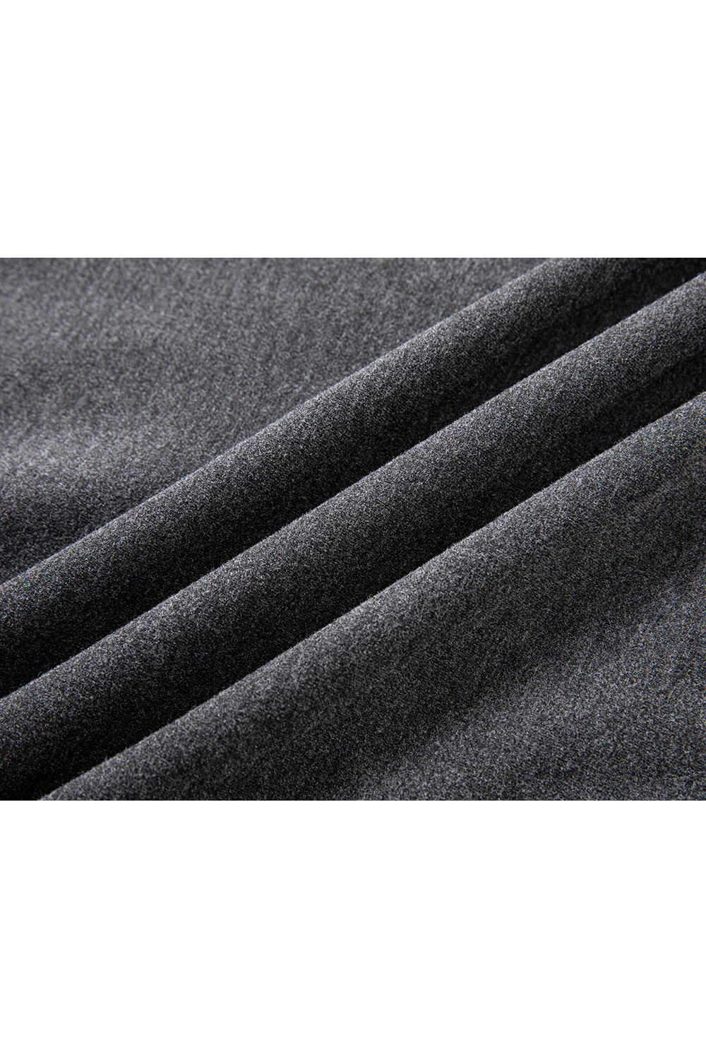 Grey Double-Layer Ruffled Trim Brushed T-Shirt