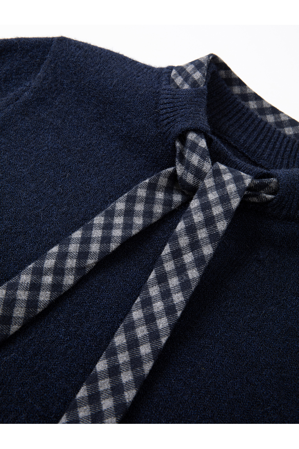 Navy Blue Plaid Office Suit Set