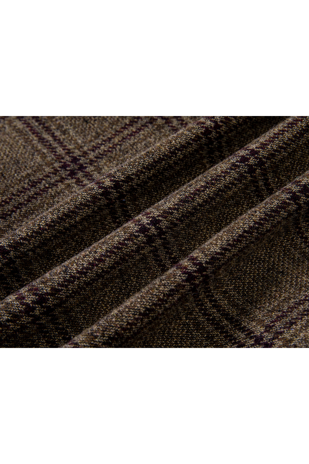 Brown Plaid Collared Short Coat