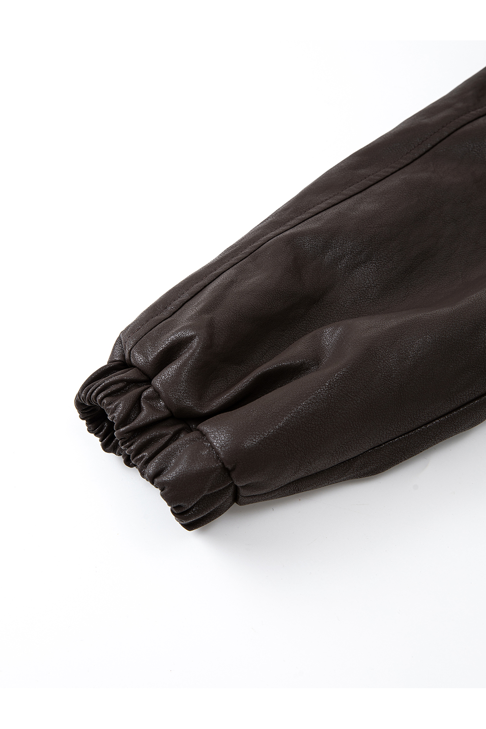 Fur - collared leather jacket