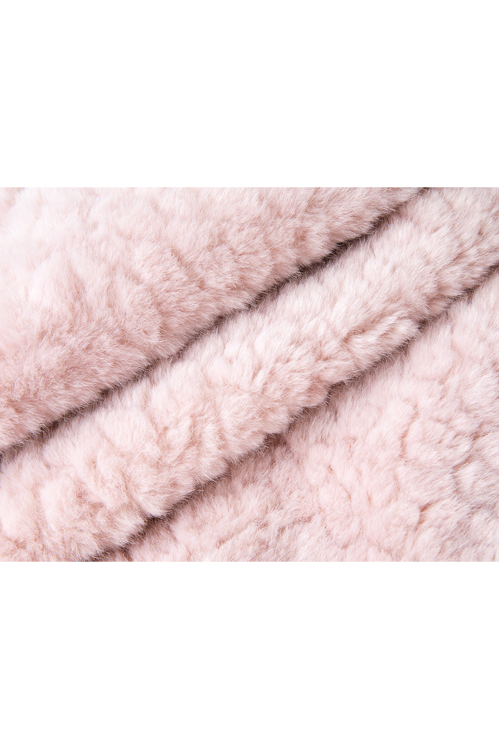 Pink fur - lined stand - collar plush coat
