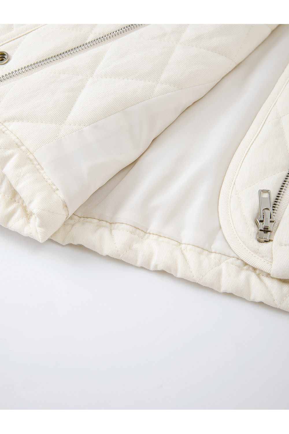 Quilted color-block short cotton-padded jacket