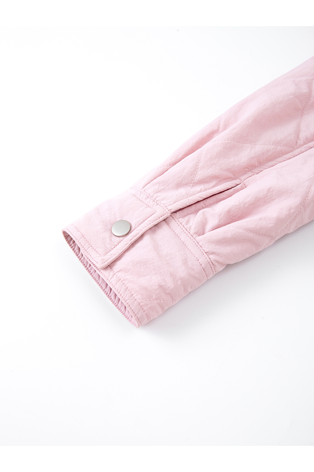 Pink lapel zipper cotton-padded jacket