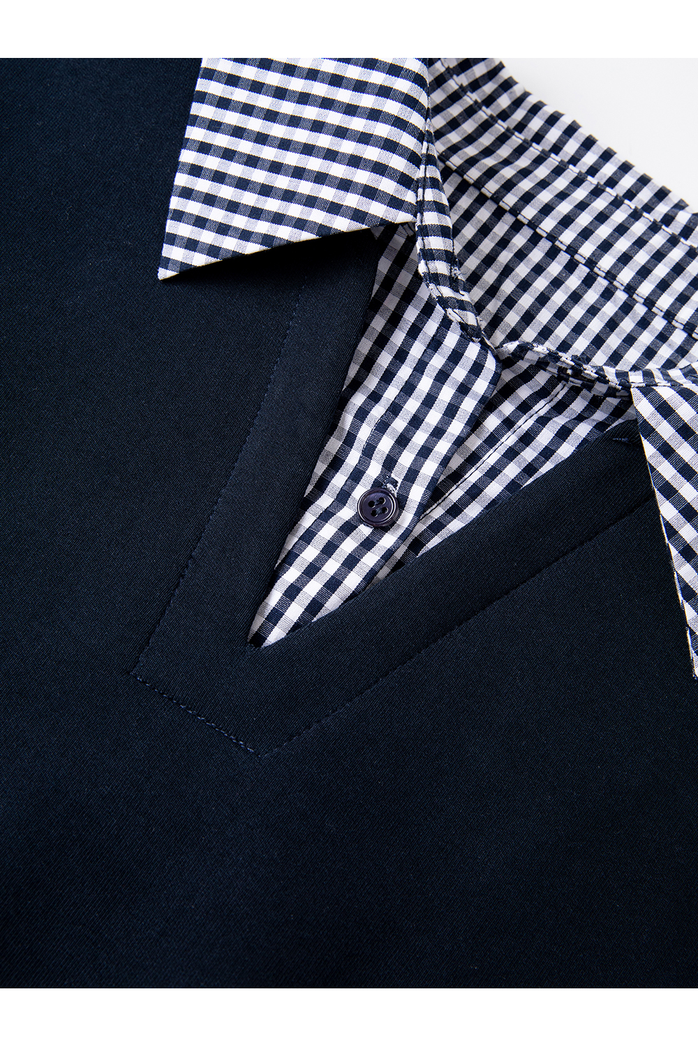 Design-Forward Slimming Preppy Style Lapel Fake Two-Piece Sweatshirt-VIMLYSTORE