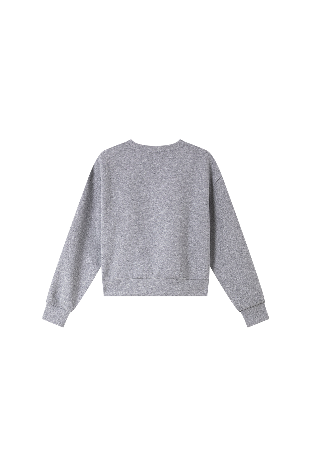 Cropped Crewneck Sweatshirt with Heart Motif-VIMLYSTORE