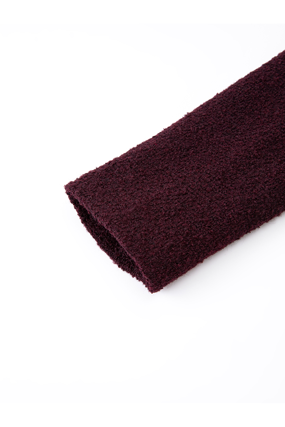 Purple Crewneck Wool Blend Coat