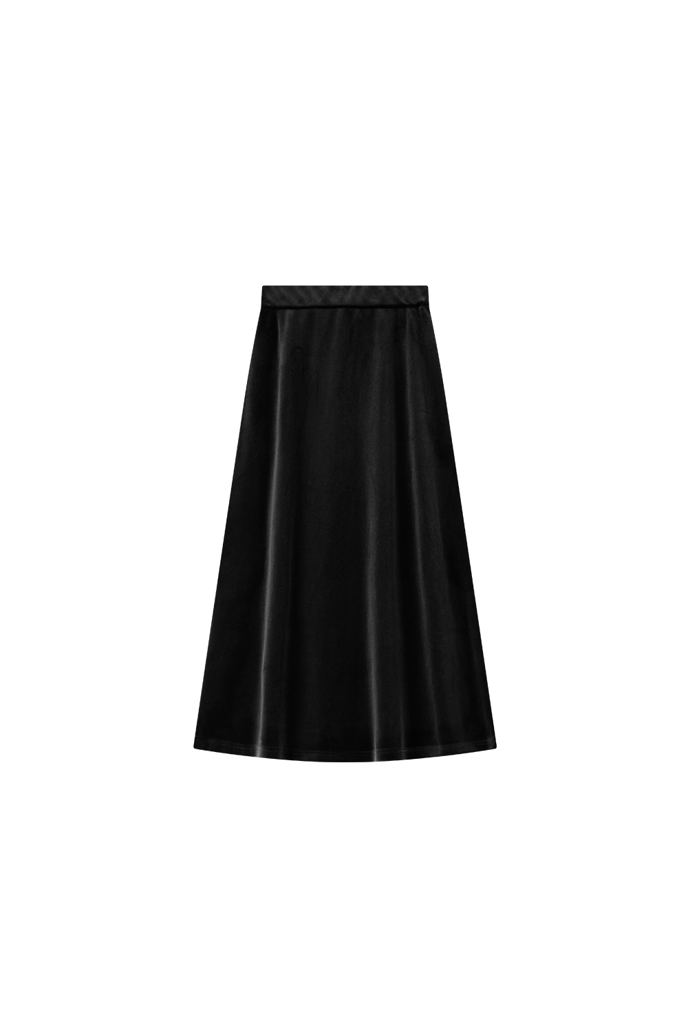 Brown French-Style Knitted Velvet Midi Skirt
