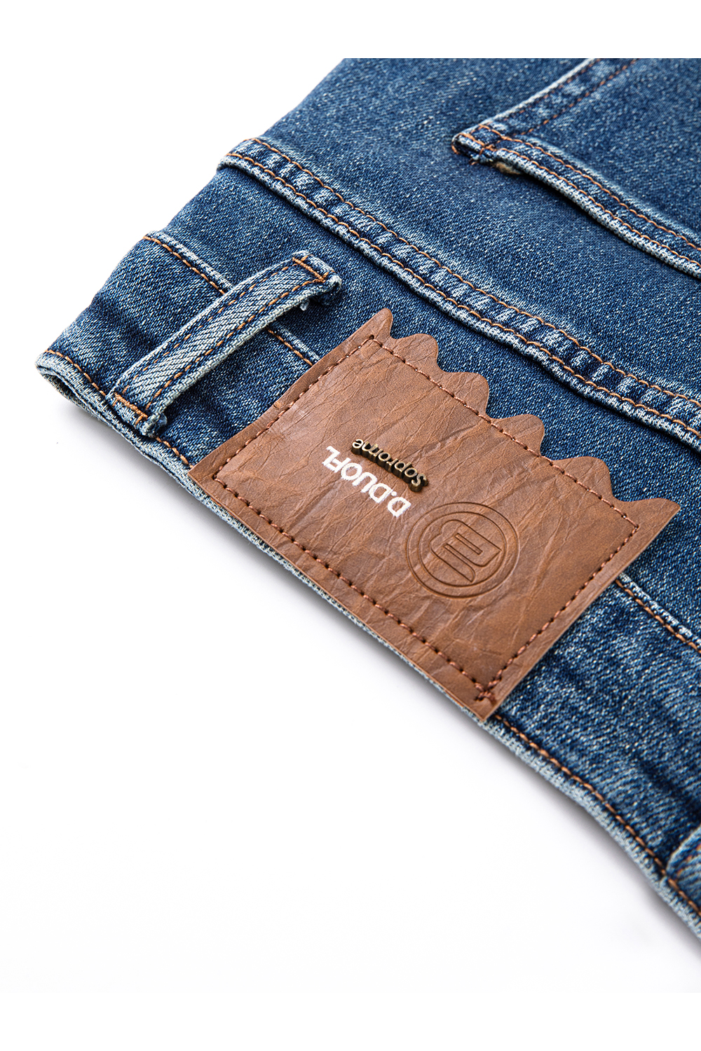 Blue retro washed micro - flared pants