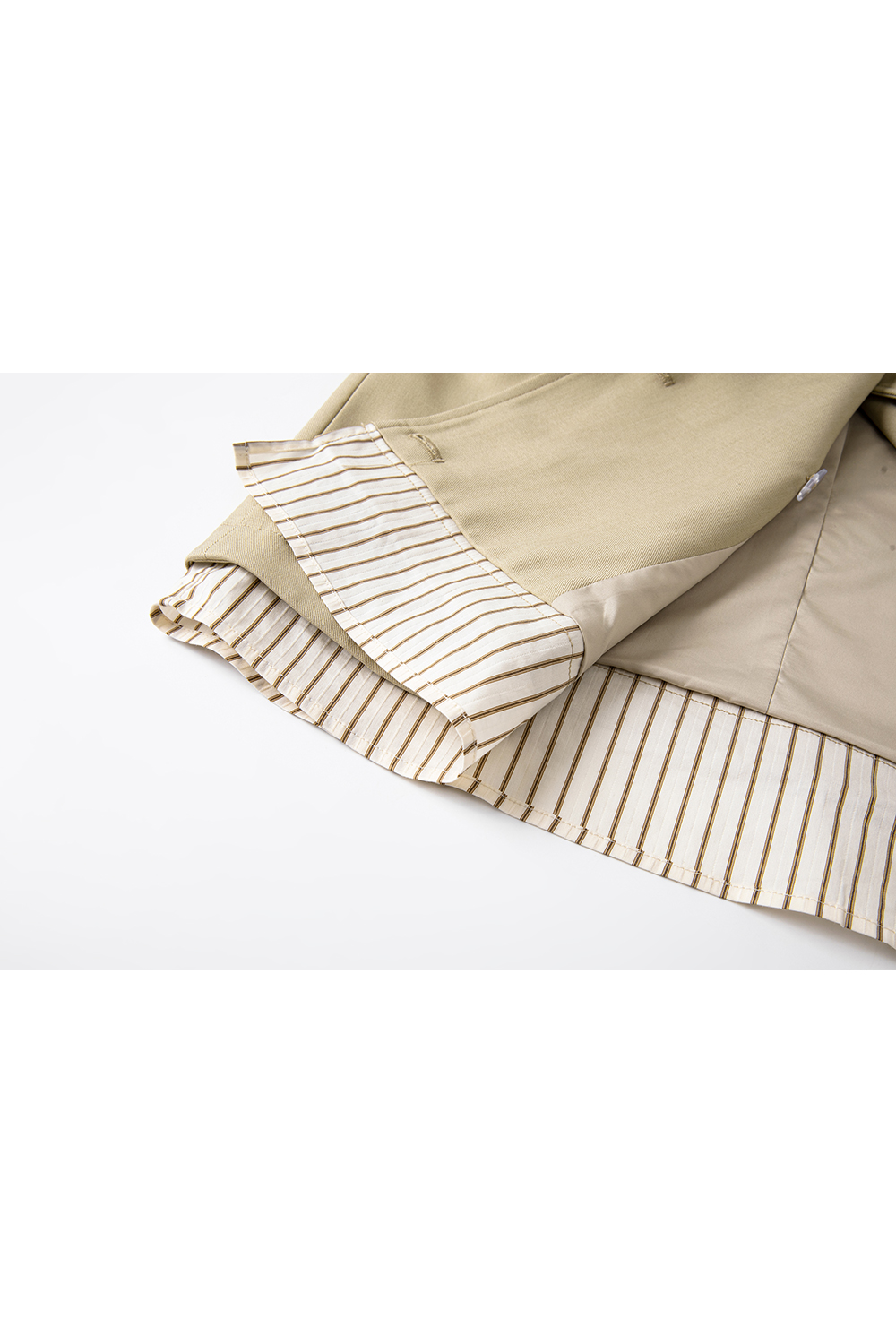 Khaki lapel trench coat-VIMLYSTORE