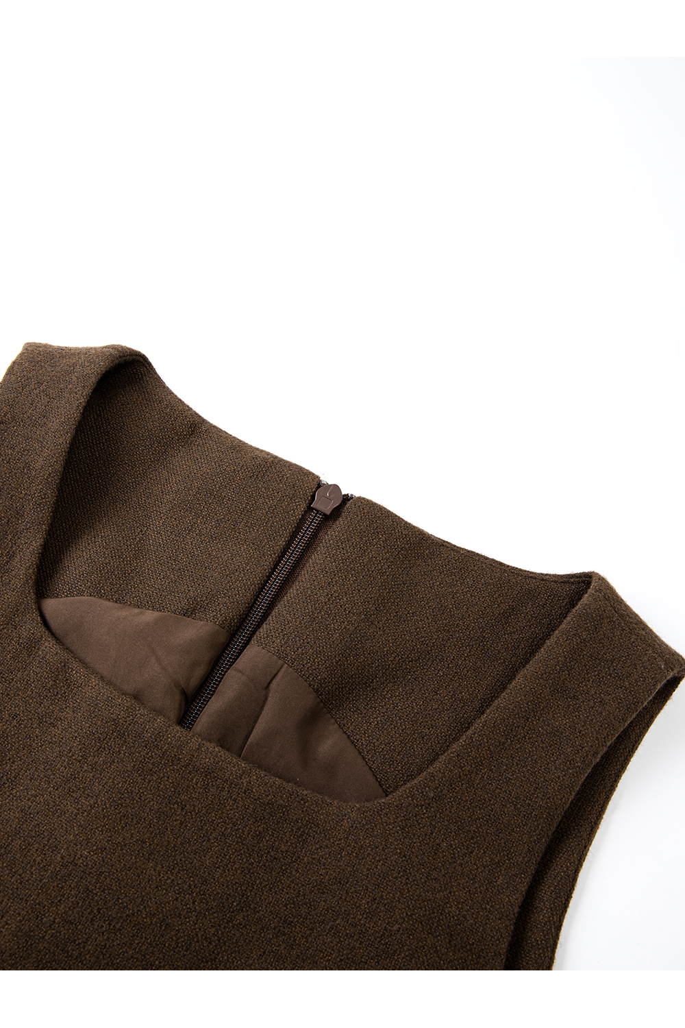 Coffee-colored slip dress set