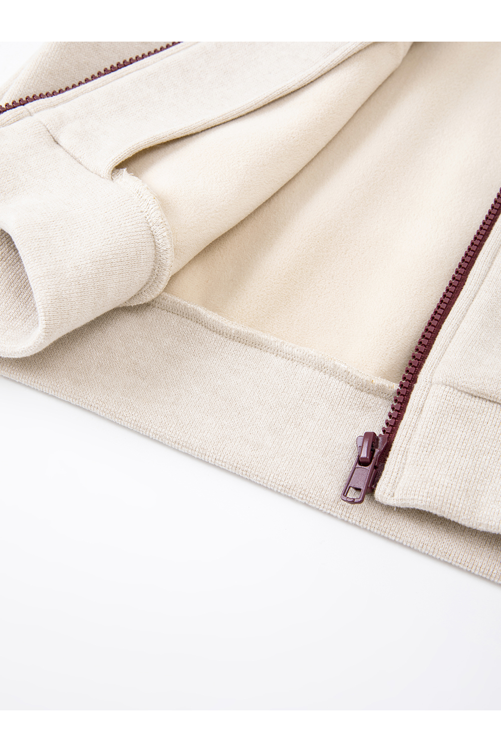 Apricot-red casual sports hoodie set