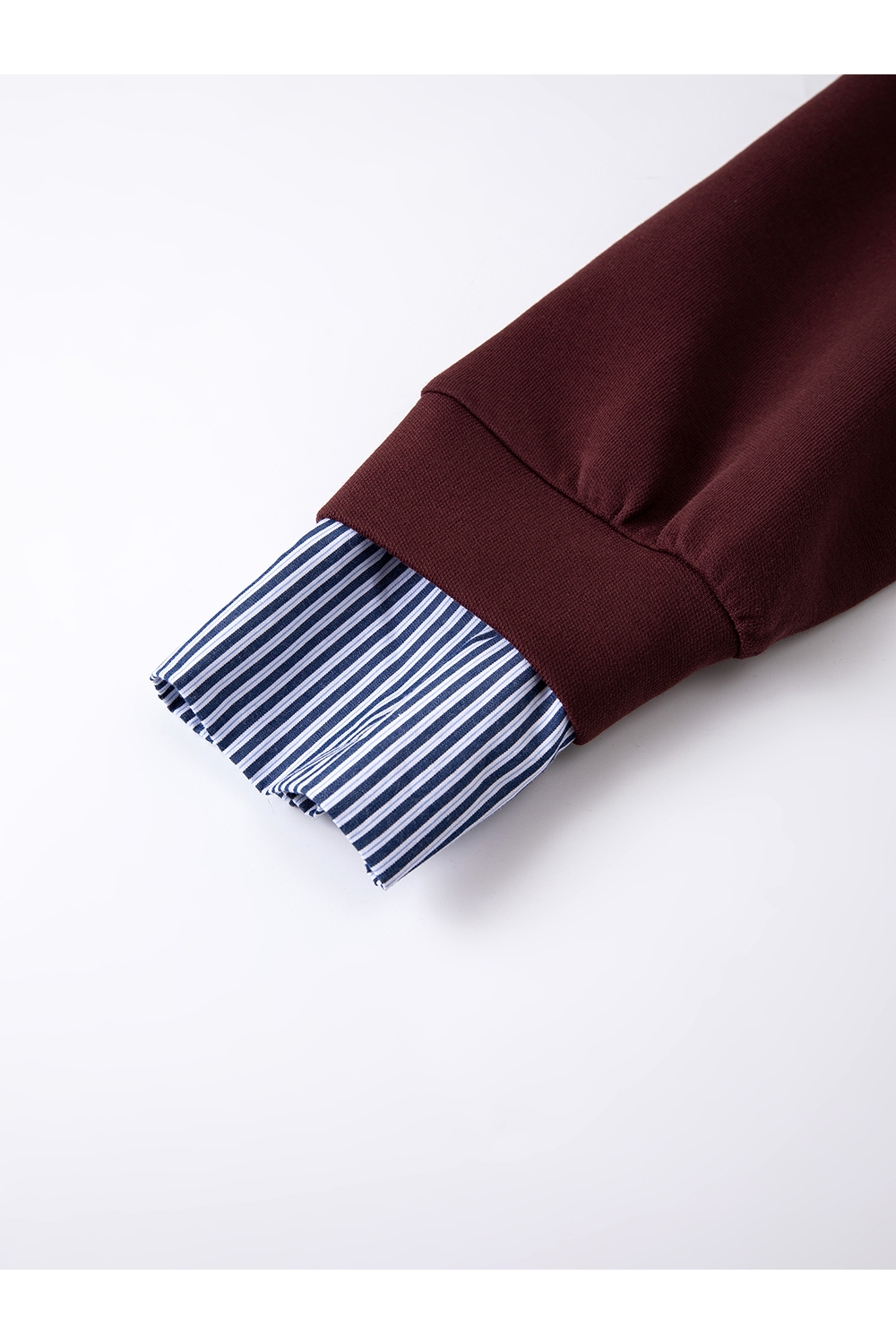 Preppy Style Lapel Color-Block Top with Slit Long Skirt Two-Piece Set-VIMLYSTORE