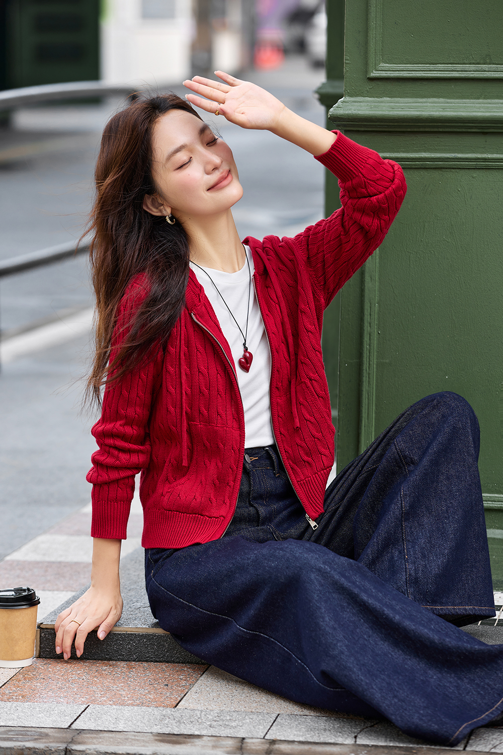 Lazy Style High-End Hooded Cable Knit Cardigan-VIMLYSTORE