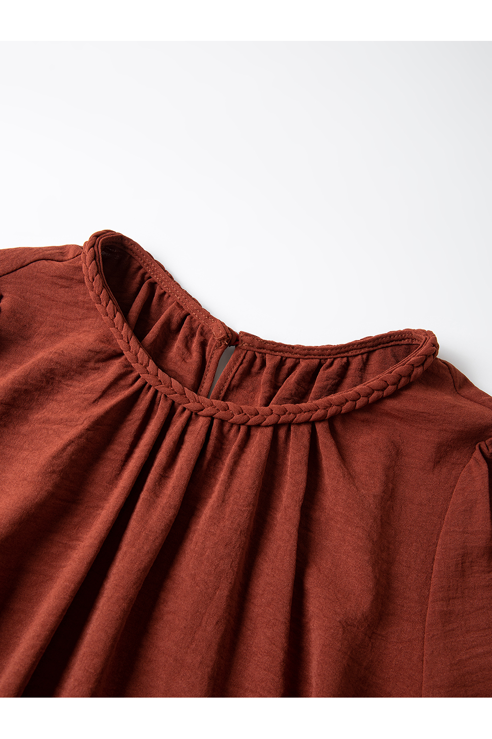 Vintage Round Neck Ruffle Collar Shirt-VIMLYSTORE