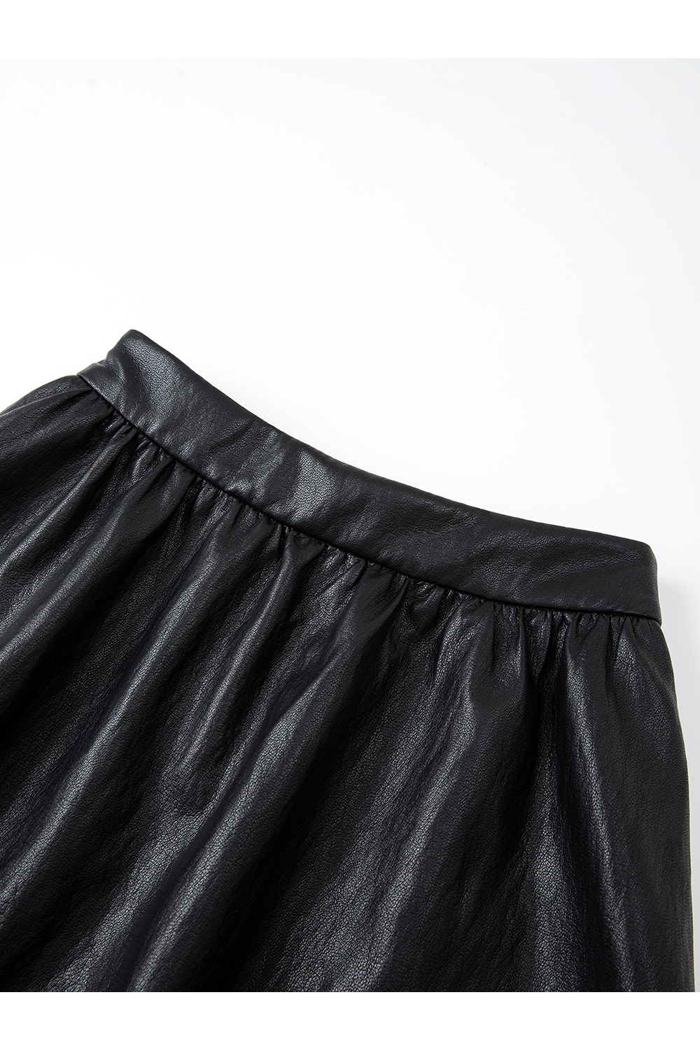 French Leather Midi Skirt