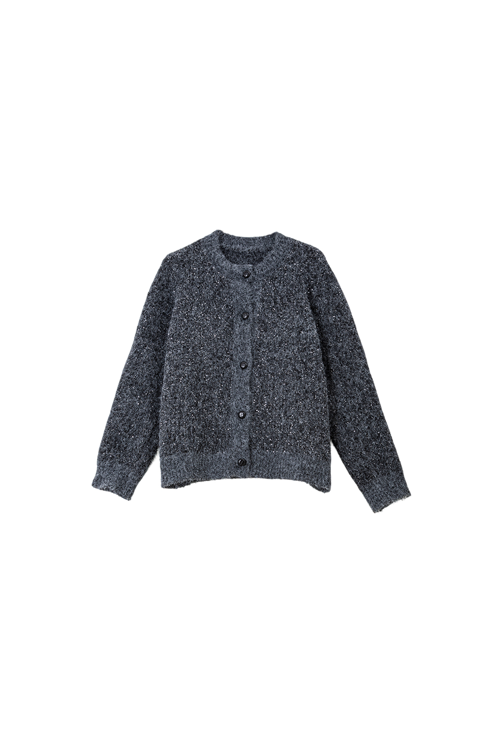 Coffee-Colored Crew Neck Sequin Sweater