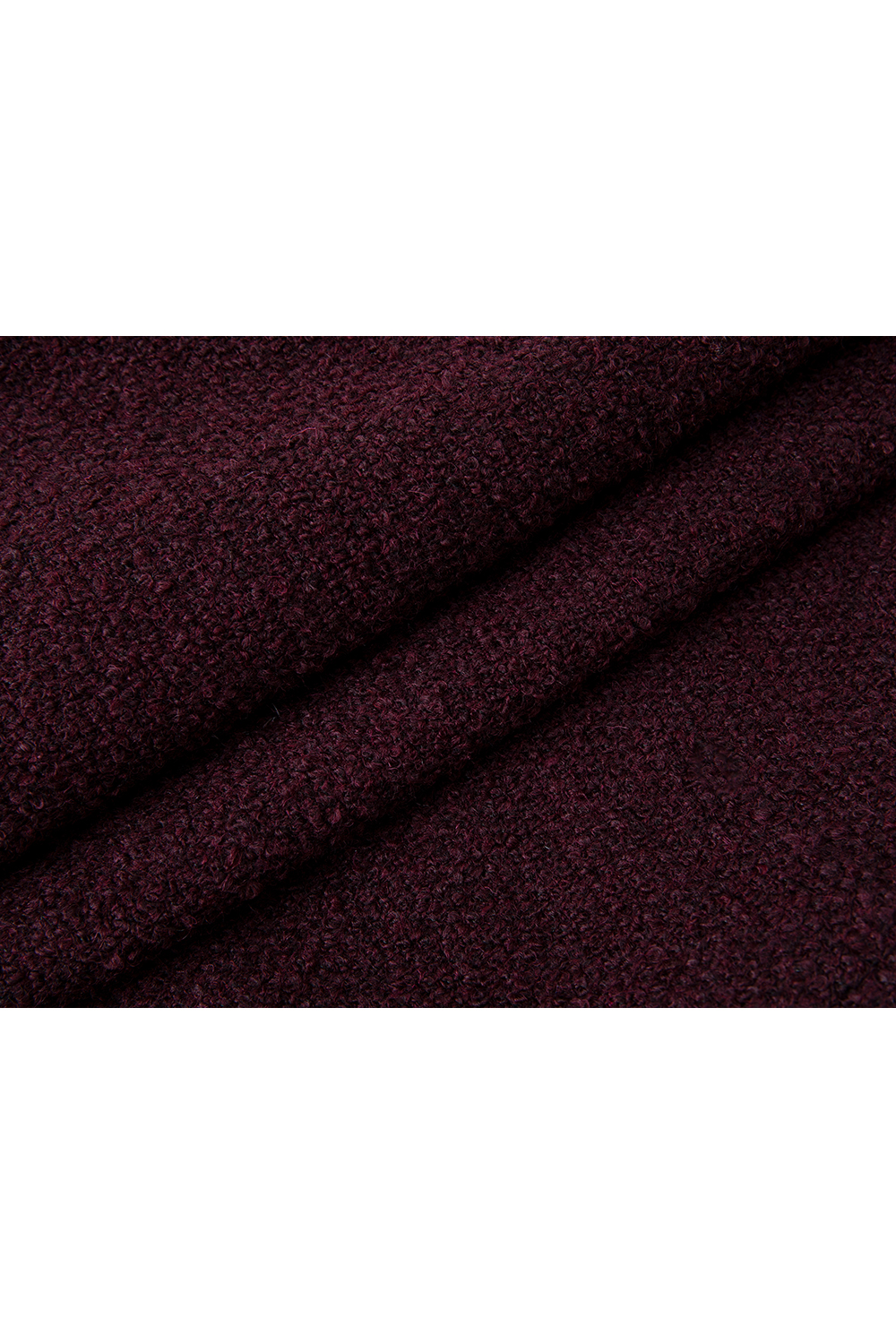 Purple Crewneck Wool Blend Coat