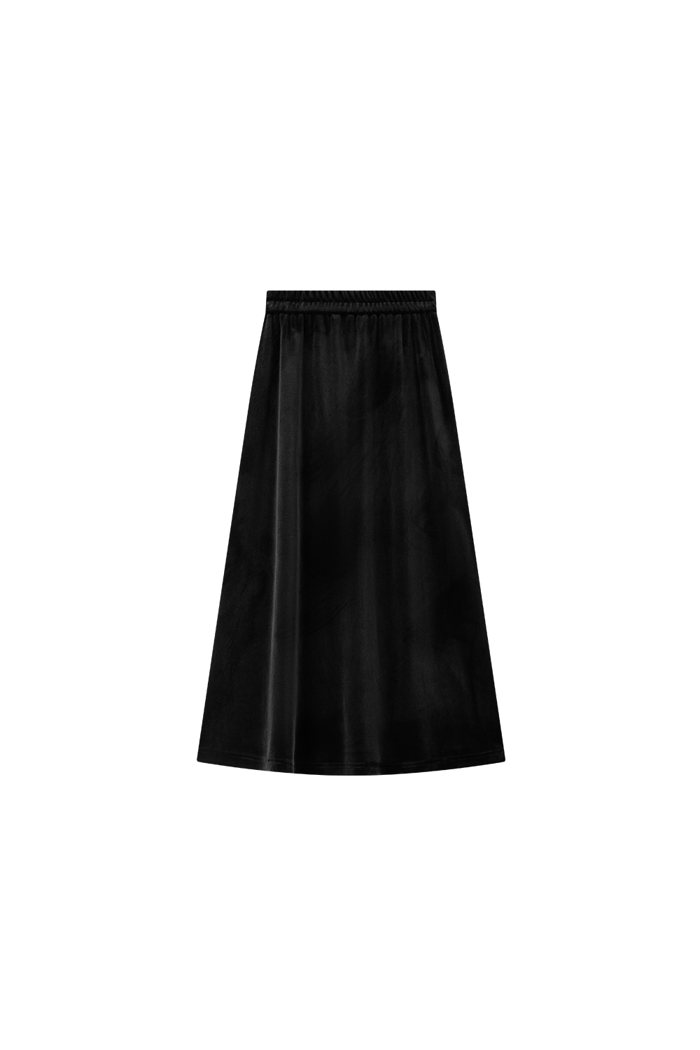 Brown French-Style Knitted Velvet Midi Skirt