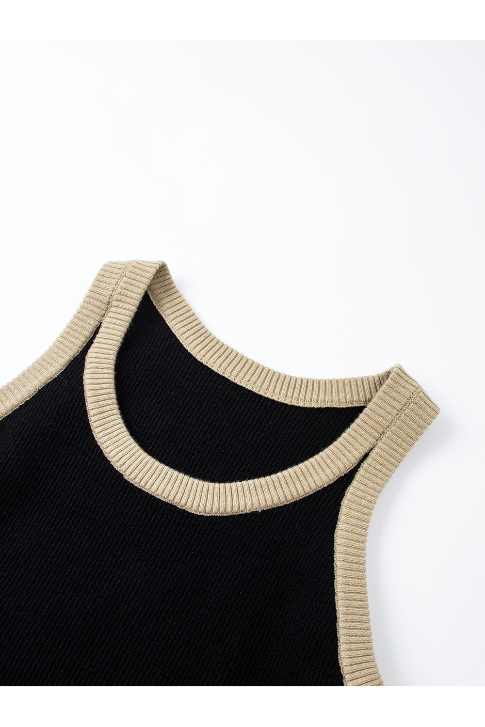 Black-Khaki Vest Dress Set